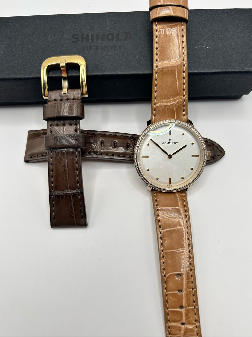 Shinola by Gomelsky - Women’s Audrey Watch w/Diamond Bezel